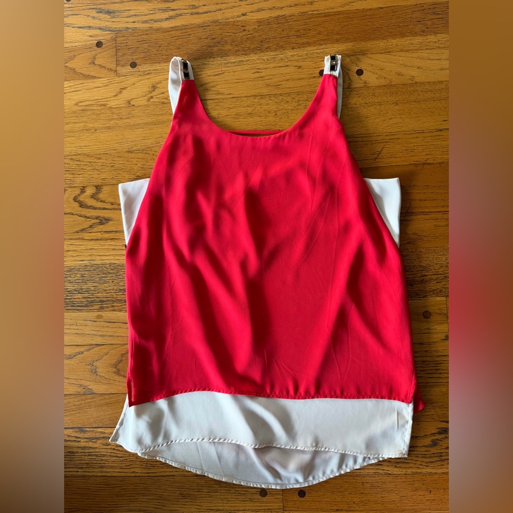 XOXO Red and White Two-Tone Camisole